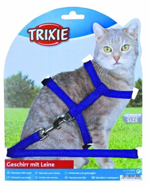 Krūšu siksna ar pavadu kaķiem - Trixie Harness with Lead 22-42cm/10mm, Lead 1.25m.