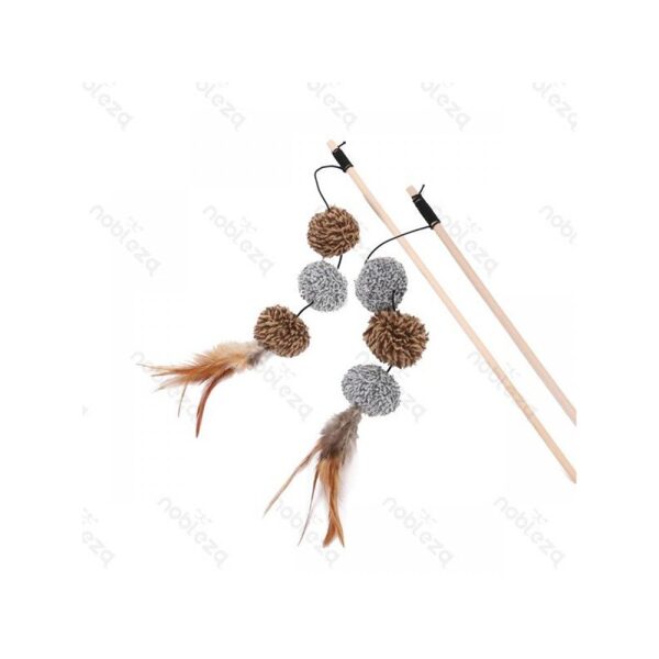 Makšķere PELĒKAS BUMBAS UZ KĀTA - rotaļlieta kaķiem