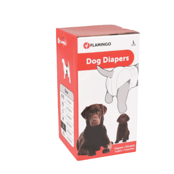  Dog diapers Flamingo L 12gab (38-56cm) - одноразовые подгузники для собак-девочек 