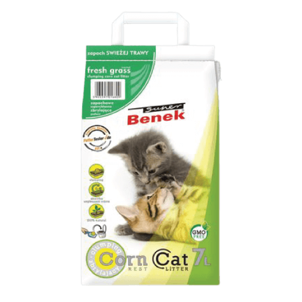Super Benek Corn Cat 7 L kukurūzas pakaiši ar zāles aromātu