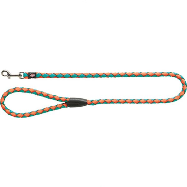 Pavada ar karabīnu suņiem - Trixie Cavo leash, S–M: 1.00 m/ø 12 mm, papaya/ocean.