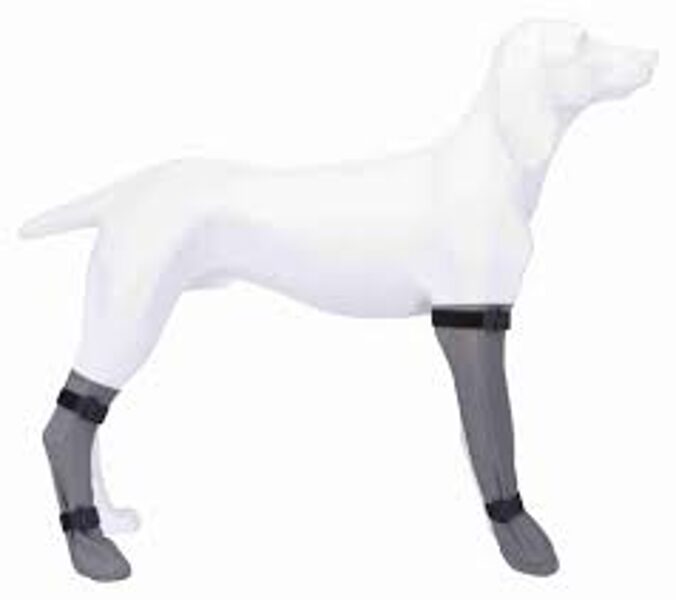 Trixie Protective Sock, silicone, grey, S: 6 cm/30 cm, grey - Носки с нескользящей подошвой для собак