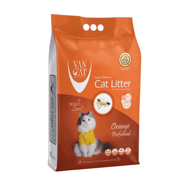 VAN CAT ORANGE 10KG  cementējošās smiltis kaķu tualetēm ar apelsīnu aromātu