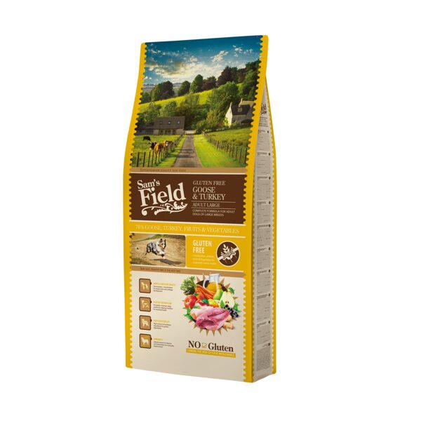 Sam’s Field DOG  Adult Large Goose and Turkey 13kg - сухой корм  для взрослых собак крупных пород с мясом гуся и индейки.